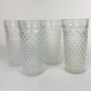 Anchor Hocking Vintage Quilted Diamond Glasses (set of 4)